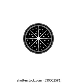 Pizza  - black vector icon