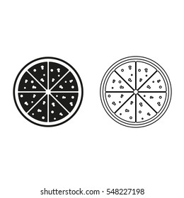 Pizza  - black vector icon
