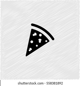 Pizza -  black vector icon