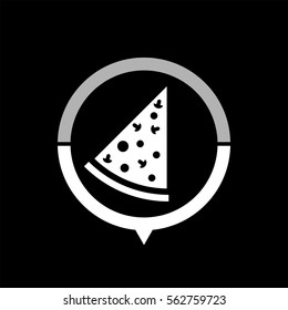 Pizza -  black vector icon