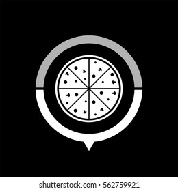 Pizza -  black vector icon