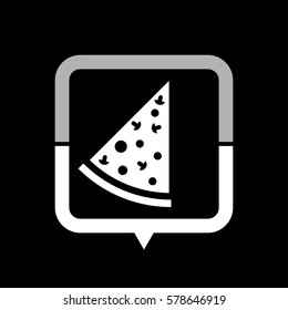 Pizza -  black vector icon