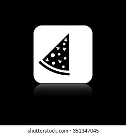 Pizza - black vector icon on the white button