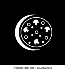 pizza black and white vector icon