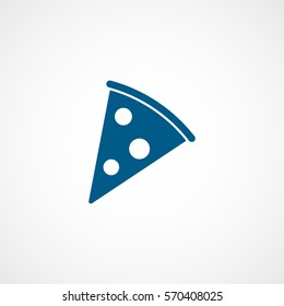 Pizza Blue Flat Icon On White Background