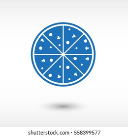 Pizza - blue  vector icon
