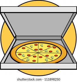pizza in box