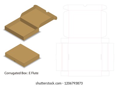 pizza box corrugated package die cut with mock up