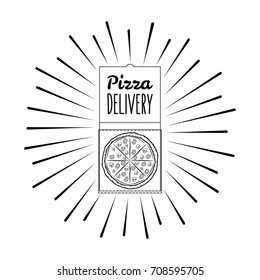 Pizza Box. Pizza Delivery. Traditional Italian Cuisine. Vector Illustration