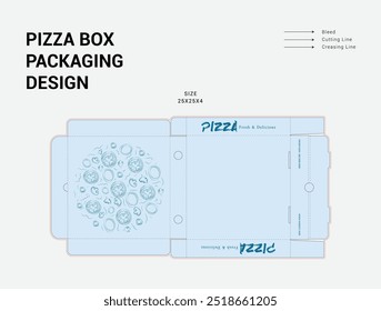 Pizza Box Design, Pizza Box Packaging Design, Abstract Vector Packaging Design, Ready For Print.