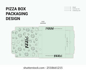 Pizza Box Design, Pizza Box Packaging Design, Abstract Vector Packaging Design, Ready For Print.