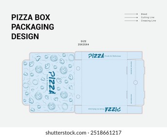 Pizza Box Design, Pizza Box Packaging Design, Abstract Vector Packaging Design, Ready For Print.