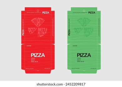 Pizza Box Design, Pizza Packaging Design, Pizza Box Ddesign Templates, Sketch Box Design,  Pizza Realistic Cardboard Box. Abstract Vector Packaging Design