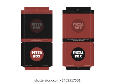 Pizza Box Design, Pizza Packaging Design, Pizza Box Ddesign Templates, Sketch Box Design, Pizza Realistic Cardboard Box. Abstract Vector Packaging Design