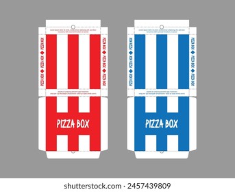 Pizza Box Design, Pizza Packaging Design, Pizza Box Ddesign Templates, Sketch Box Design, Pizza Realistic Cardboard Box. Abstract Vector Packaging Design.