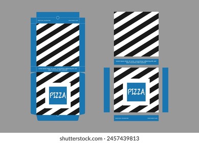 Pizza Box Design, Pizza Packaging Design, Pizza Box Ddesign Templates, Sketch Box Design, Pizza Realistic Cardboard Box. Abstract Vector Packaging Design.