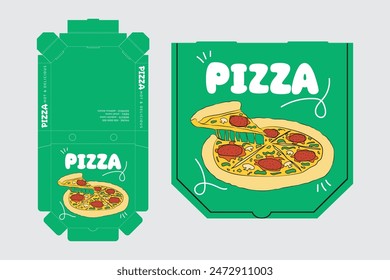 Pizza Box Design, Pizza Packaging Design, Pizza Box Design Template, Ready For Print.
