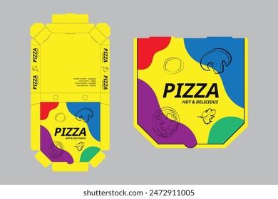 Pizza Box Design, Pizza Packaging Design, Pizza Box Design Template, Ready For Print.
