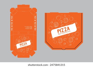 Pizzakartondesign, Pizzakartondesign, Pizzakartondesign-Vorlage, druckfertig.