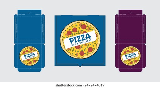 Pizza Box Design, Pizza Packaging Design, Pizza Box Design Template,Ready For Print.