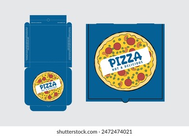 Pizzakartondesign, Pizzakartondesign, Pizzakartondesign-Vorlage, druckfertig.