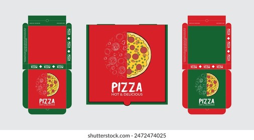 Pizza Box Design, Pizza Packaging Design, Pizza Box Design Template,Ready For Print.