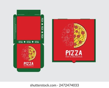 Diseño De Caja De Pizza, Diseño De Embalaje De Pizza, Plantilla De Diseño De Caja De Pizza, Listo Para Imprimir.