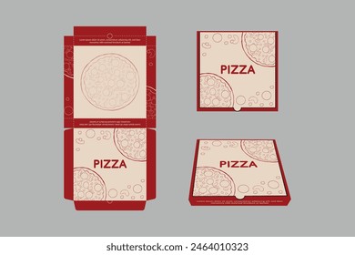 Pizza Box Design, Pizza Packaging Design, Pizza Box Design Templates, Abstract Vector Packaging,  Ready For Print.