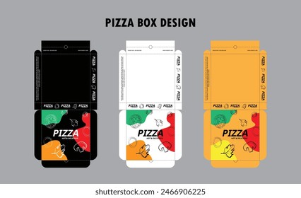 Pizza Box Design, Pizza Packaging Design, Pizza Box Design Templates, Abstract Vector Packaging, Ready For Print.