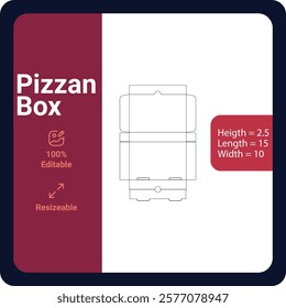 Pizza box die cut template, pizza box dieline ,box design