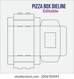 Pizza Box dieline , Pizza box design, Pizza box diecut 