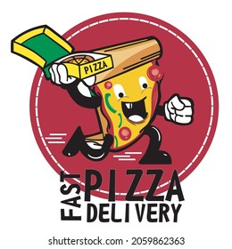 Pizza box fast delivery service. Handing product boxe.Big order pizza margherita. Sicilian spicy pizza.