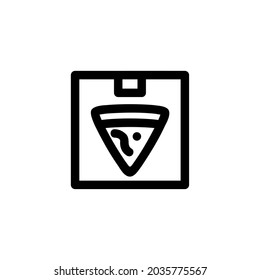 Pizza Box Food Vegetable Snack Yummy Monoline Symbol Icon Logo for Graphic Design UI UX and Website