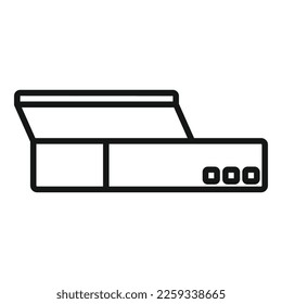 Pizza box icon outline vector. Food package. Organic design