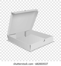 Pizza box icon. Realistic illustration of pizza box vector icon for web