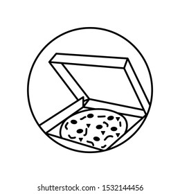 Pizza, box icon. Simple line, outline vector of take away icons for ui and ux, website or mobile application