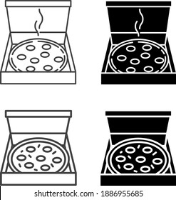Icono del cuadro Pizza, ilustración vectorial	