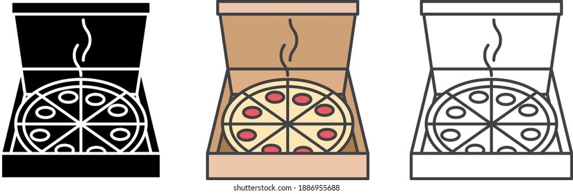 Pizza box icon, vector illustration	