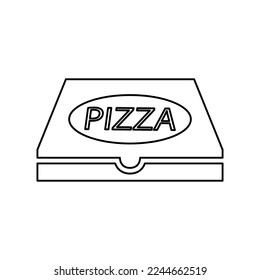 icono de caja de pizza, ilustración vectorial