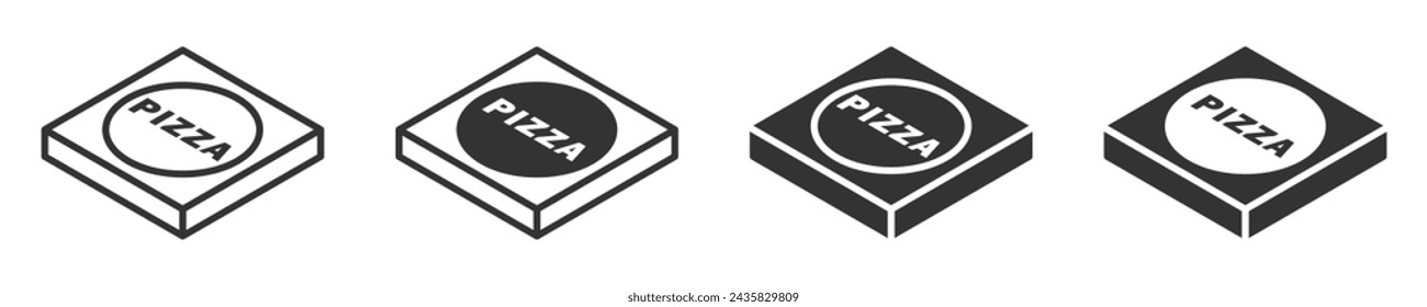 Pizza Box Icon. Vector Illustration.