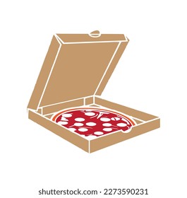 vector de icono de caja de pizza aislado en el fondo
