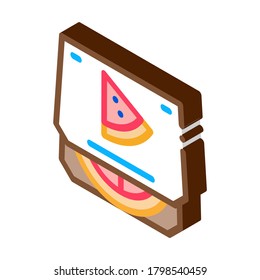 pizza box icon vector. isometric pizza box sign. color isolated symbol illustration