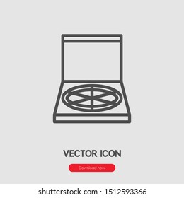 pizza box icon vector. Linear style sign for mobile concept and web design. pizza box symbol illustration. Pixel vector graphics - Vector.