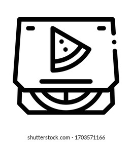 pizza box icon vector. pizza box sign. isolated contour symbol illustration