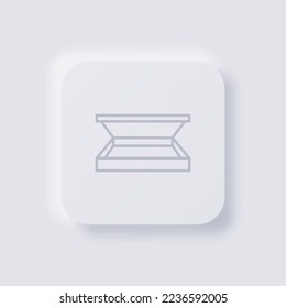 Pizza box icon, White Neumorphism soft UI Design for Web design, Application UI and more, Button, Vector.