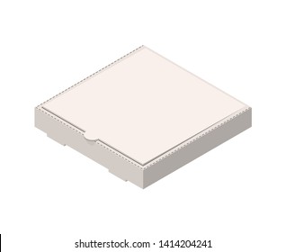 Pizza box isolated clean. Template for design. Mocap vector