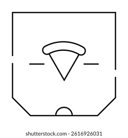 pizza box line icon vector. pizza box sign. isolated contour symbol black illustration
