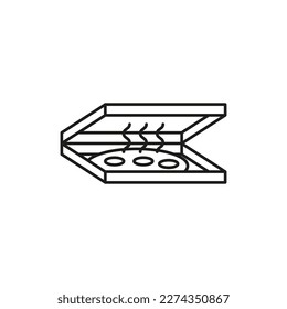 A pizza box. Linear image. Simple flat vector illustration on a white background.