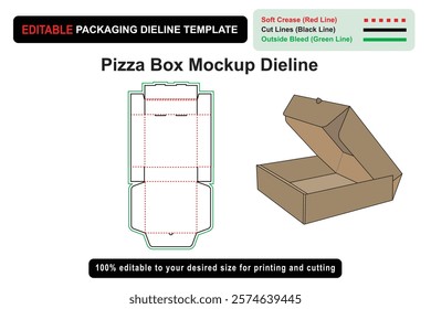 Pizza Box Mockup Dieline for Engaging Food Packaging Designs, Packaging Design, Food Packaging, Custom Pizza Box, die cut template, box dimensions, dieline template, print ready, printable box