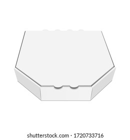 Pizza box mockup isolated on white background. Vector illustration